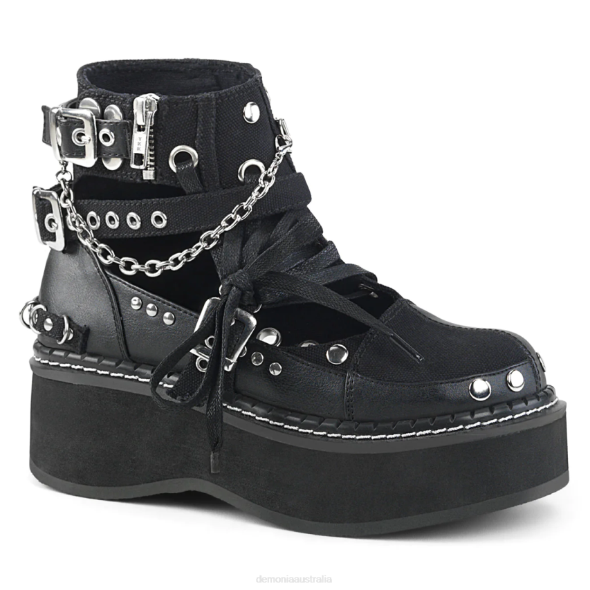 Black Canvas-Vegan Leather Demonia Emily-317 R6NZ81
