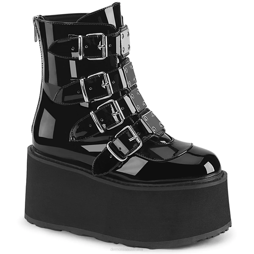 Black Patent Demonia Damned-105 R6NZ66