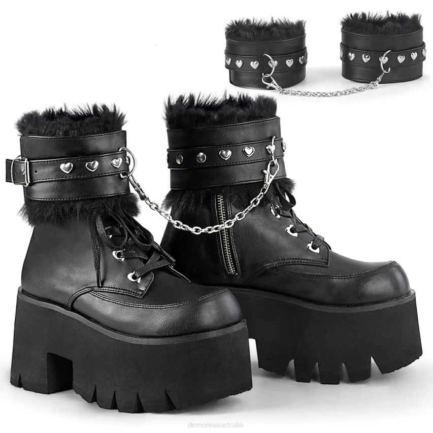 Black Vegan Leather Demonia Ashes-57 R6NZ7