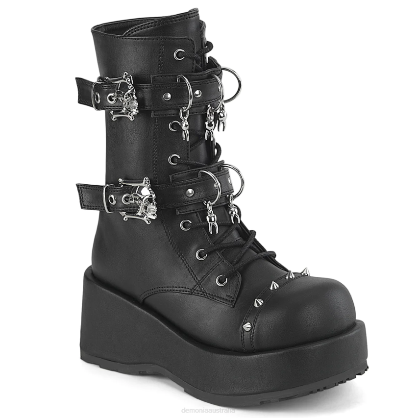 Black Vegan Leather Demonia Cubby-54 R6NZ62