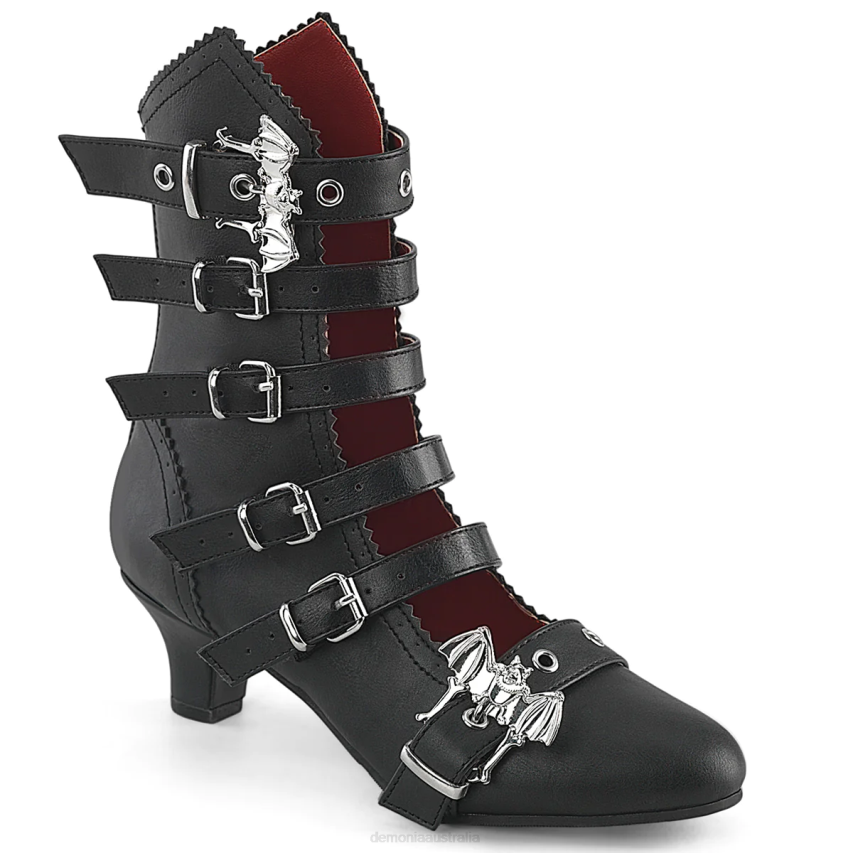 Black Vegan Leather Demonia Flora-1035 R6NZ83