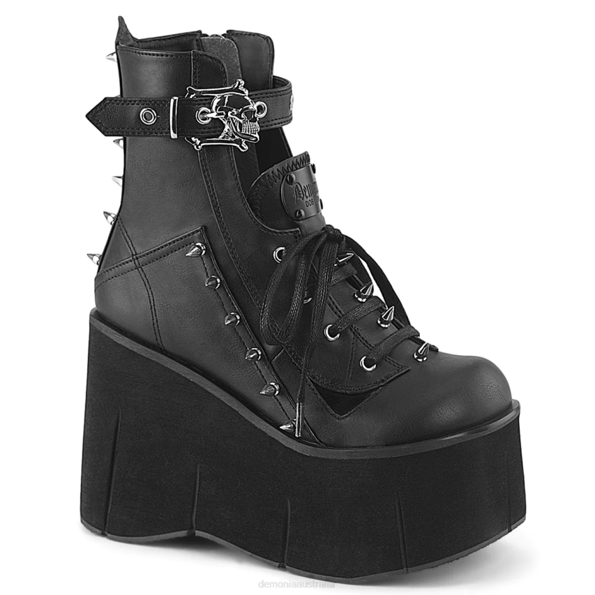 Black Vegan Leather Demonia Kera-150 R6NZ91