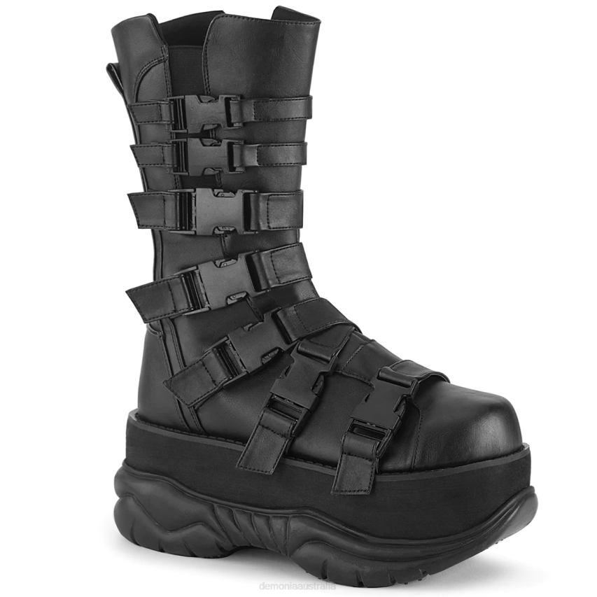Black Vegan Leather Demonia Neptune-210 R6NZ104