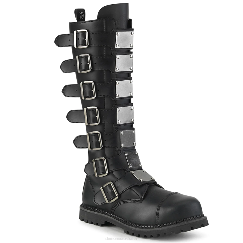 Black Vegan Leather Demonia Riot-21MP R6NZ122