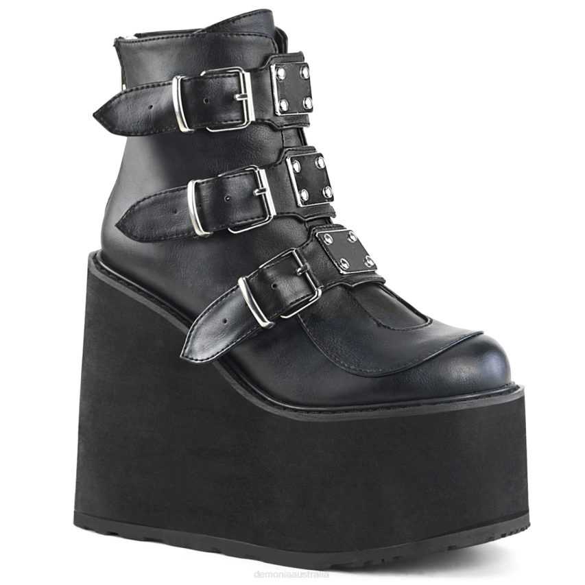 Black Vegan Leather Demonia Swing-105 R6NZ181