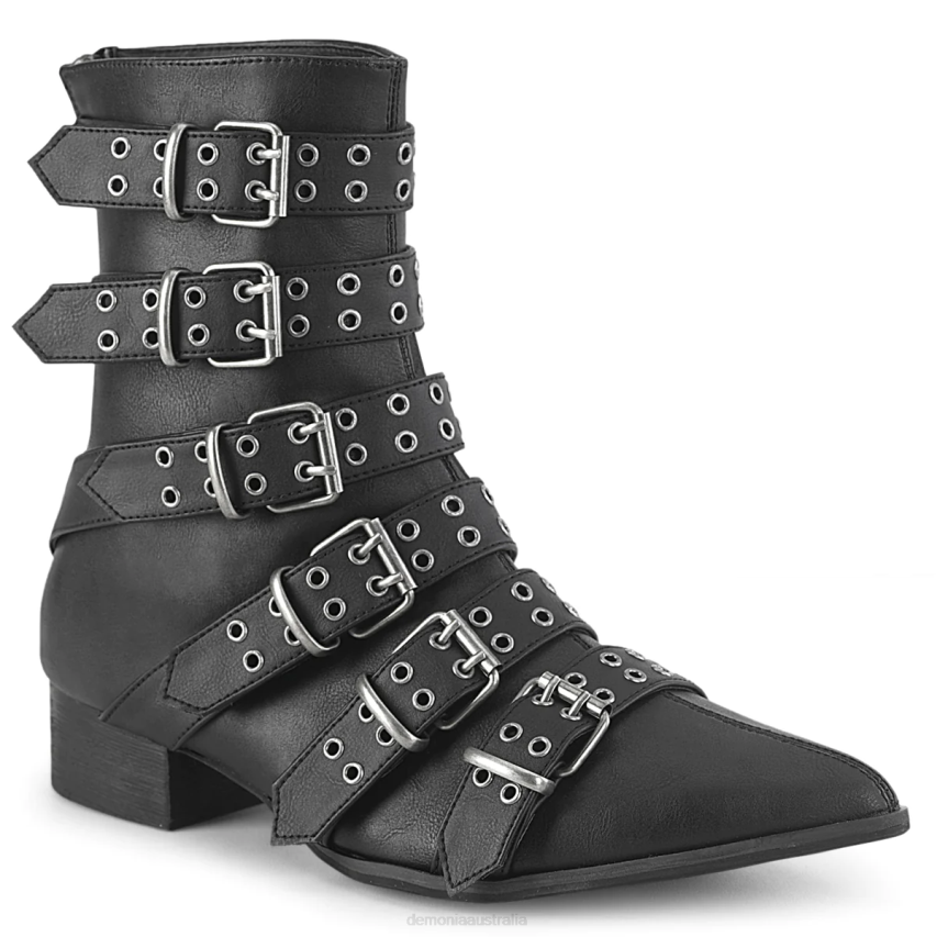 Black Vegan Leather Demonia Warlock-70 R6NZ209