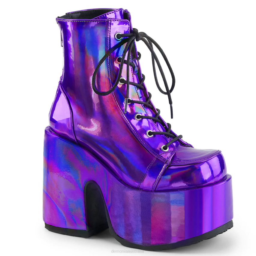 Purple Hologram Vegan Leather Demonia Camel-203 R6NZ41