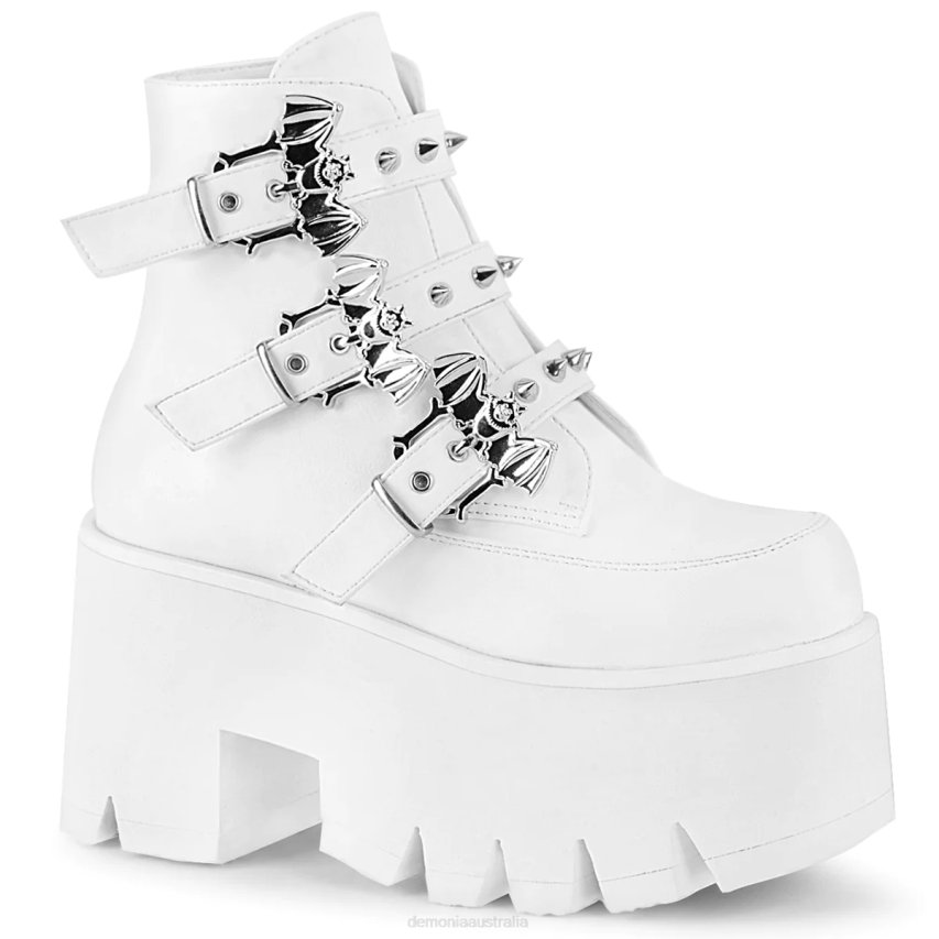 White Vegan Leather Demonia Ashes-55 R6NZ6