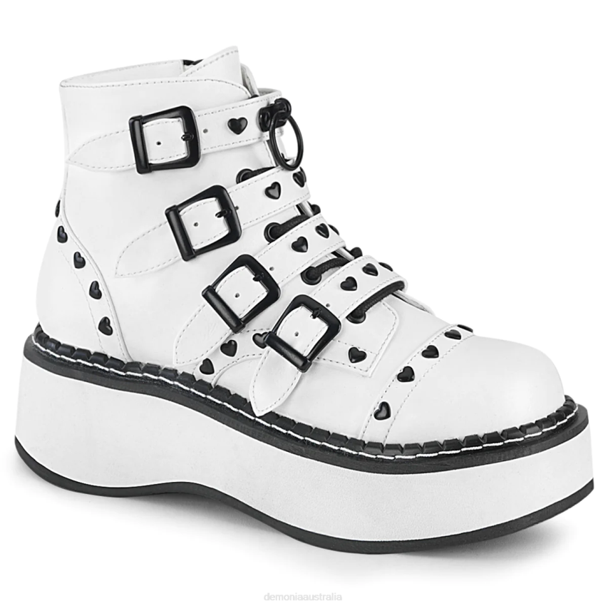 White Vegan Leather Demonia Emily-315 R6NZ80