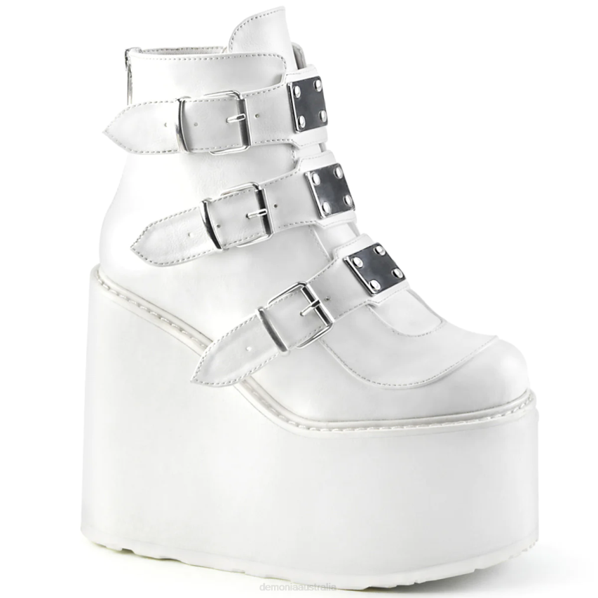 White Vegan Leather Demonia Swing-105 R6NZ183