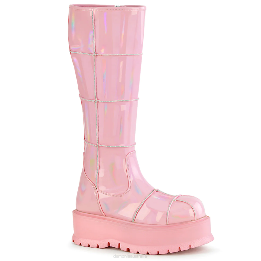 Baby Pink Hologram Patent Demonia Slacker-230 R6NZ313