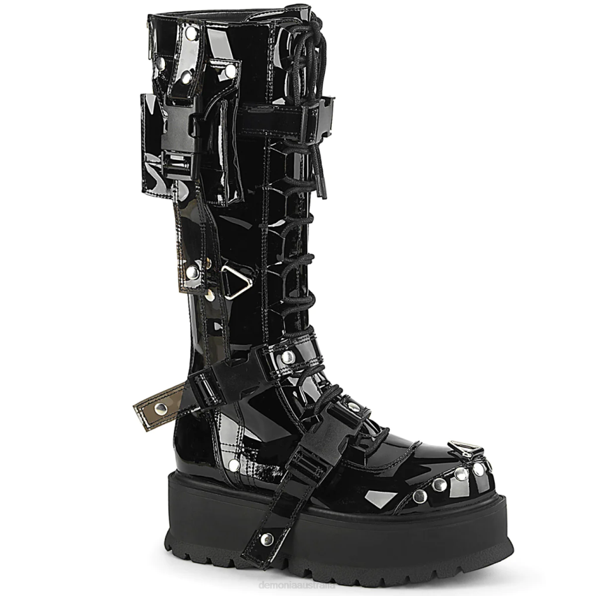 Black Patent Demonia Slacker-260 R6NZ314