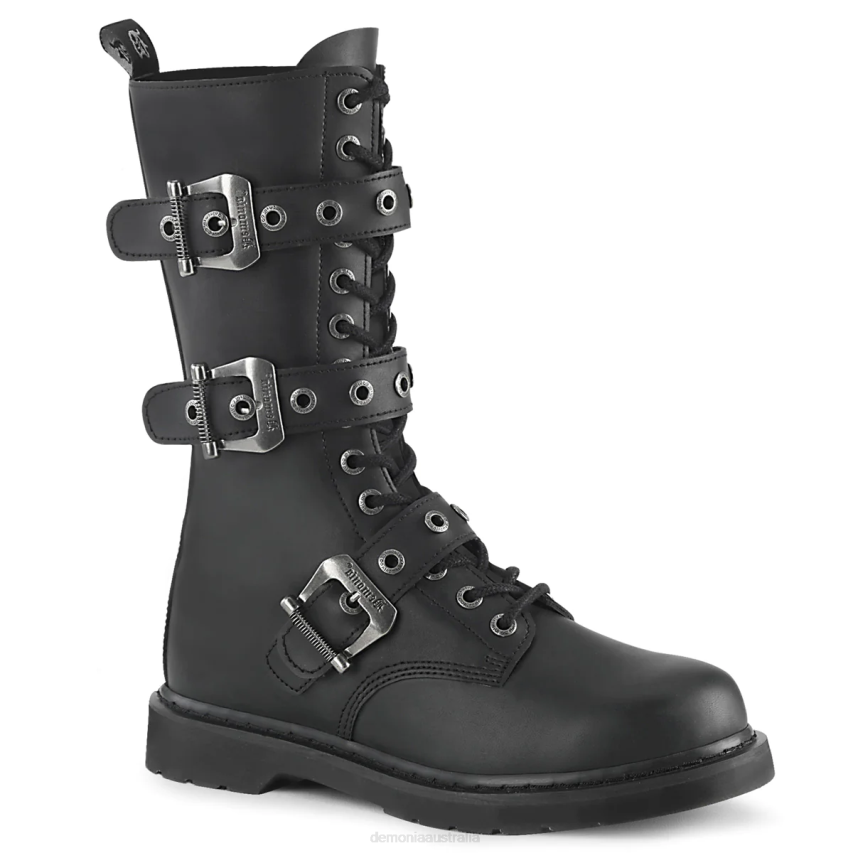 Black Vegan Leather Demonia Bolt-330 R6NZ222