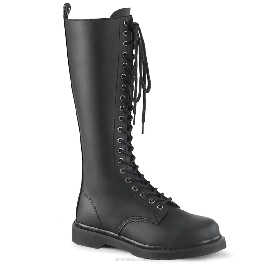 Black Vegan Leather Demonia Bolt-400 R6NZ224