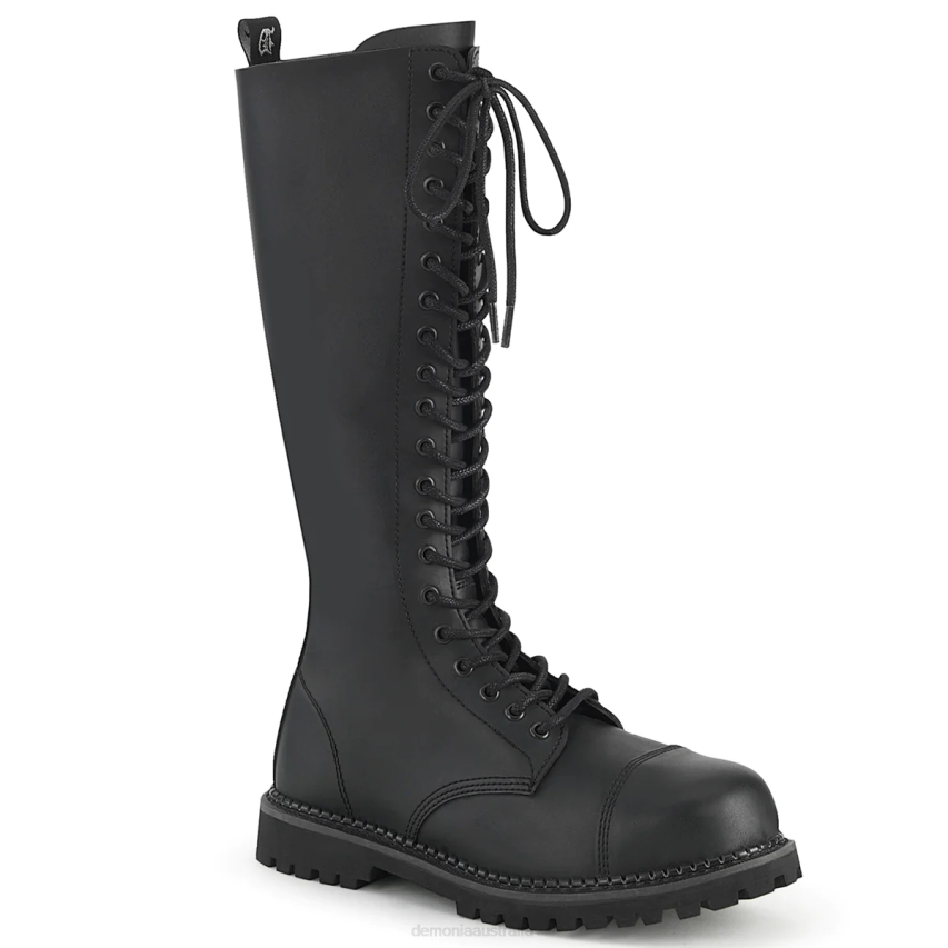 Black Vegan Leather Demonia Riot-20 R6NZ291
