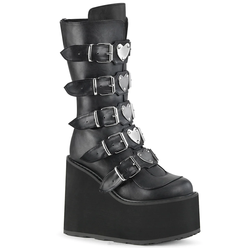 Black Vegan Leather Demonia Swing-230 R6NZ326