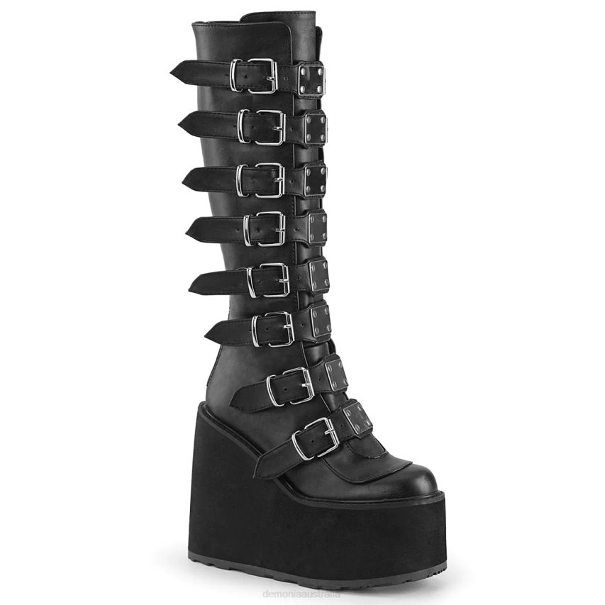 Black Vegan Leather Demonia Swing-815 R6NZ342