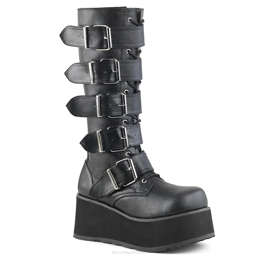 Black Vegan Leather Demonia Trashville-518 R6NZ355