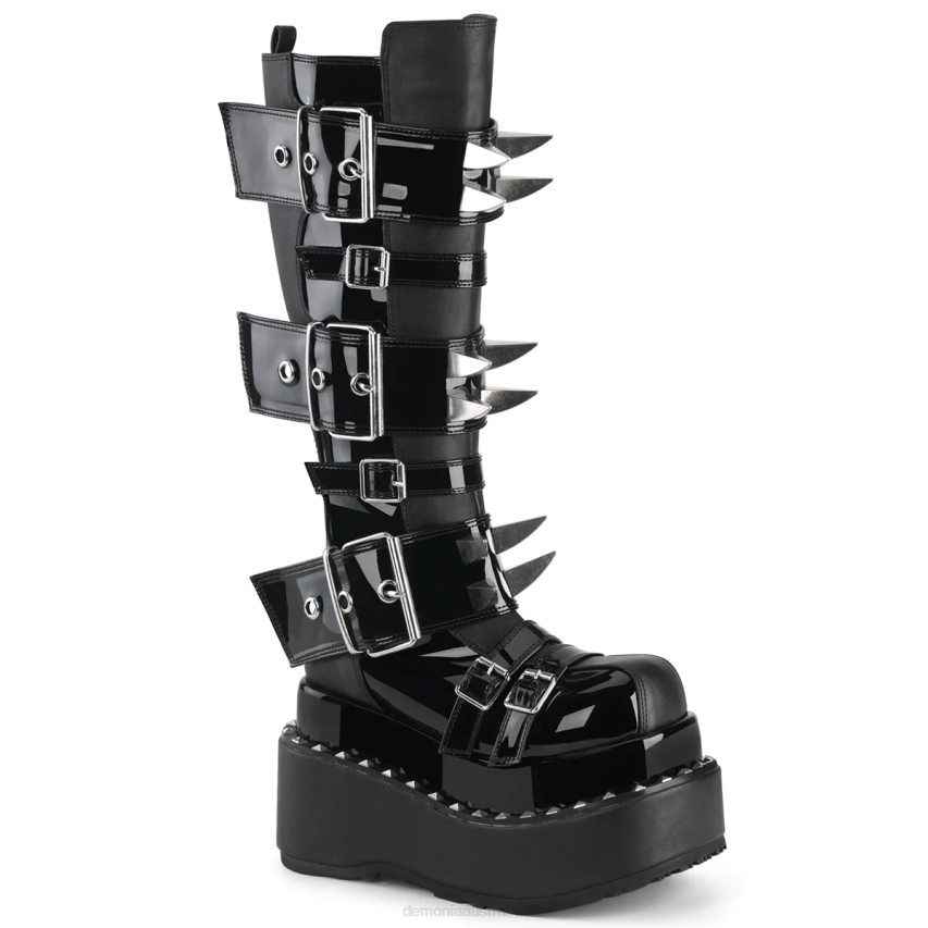 Black Vegan Leather-Patent Demonia Bear-215 R6NZ218