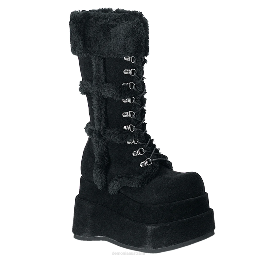 Black Vegan Suede Demonia Bear-202 R6NZ216