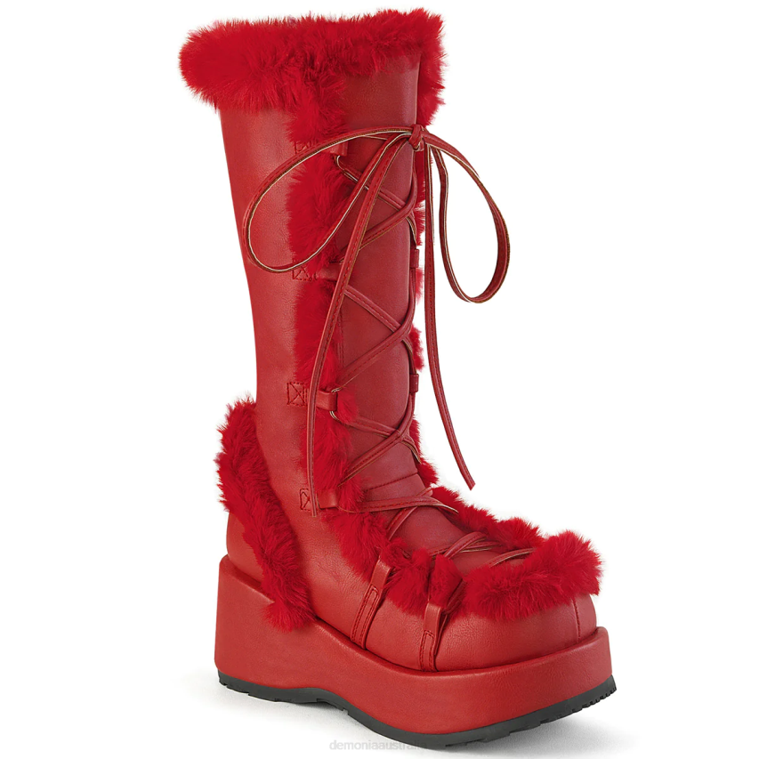 Red Vegan Leather Demonia Cubby-311 R6NZ248