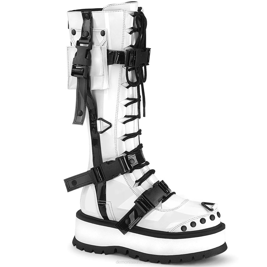White Patent Demonia Slacker-260 R6NZ315