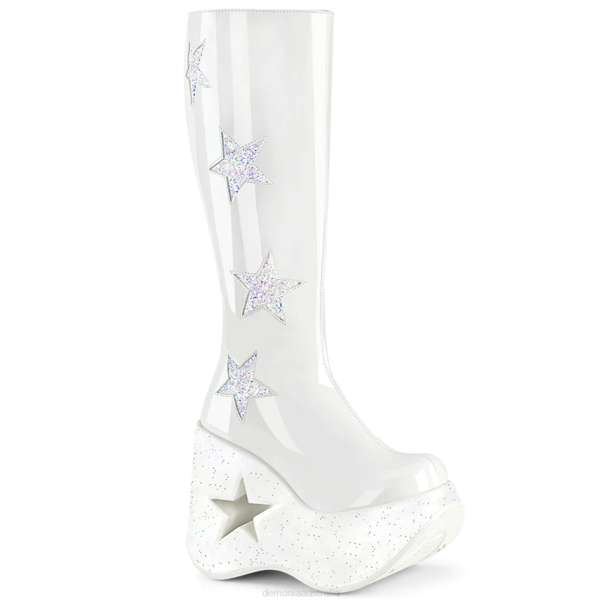White Patent-White Multi Glitter Demonia Dynamite-218 R6NZ264