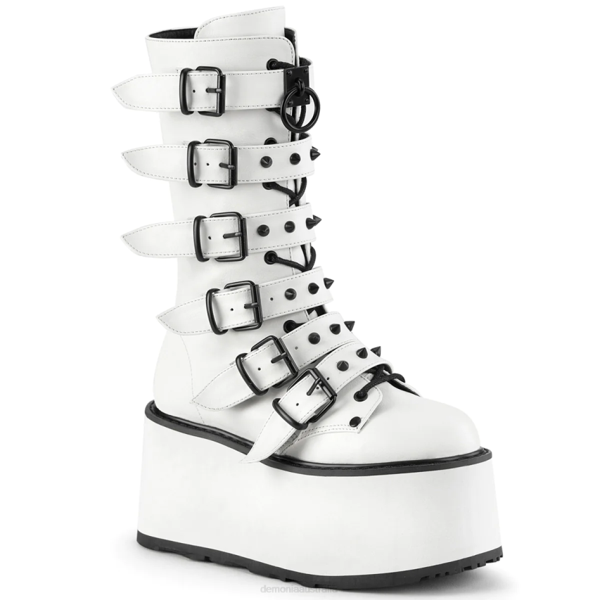 White Vegan Leather Demonia Damned-225 R6NZ256