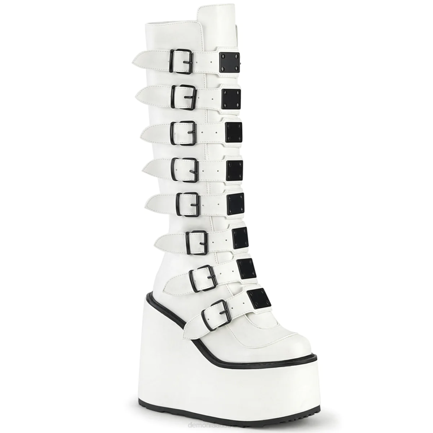 White Vegan Leather Demonia Swing-815 R6NZ335