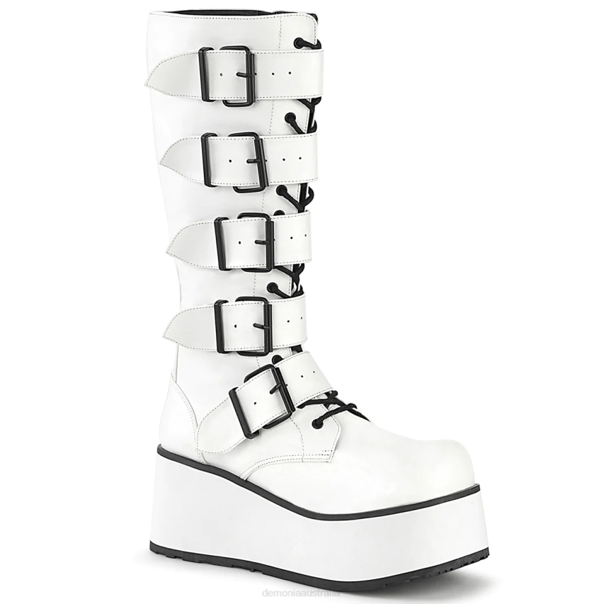 White Vegan Leather Demonia Trashville-518 R6NZ356
