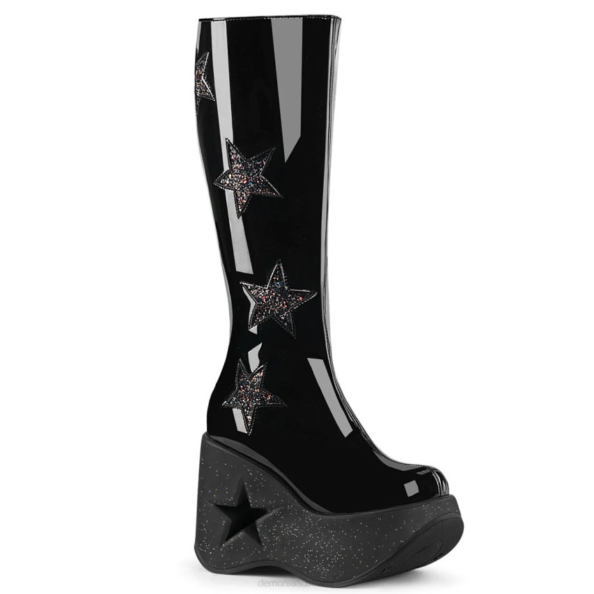 Black Patent-Black Multi Glitter Demonia Dynamite-218 R6NZ643