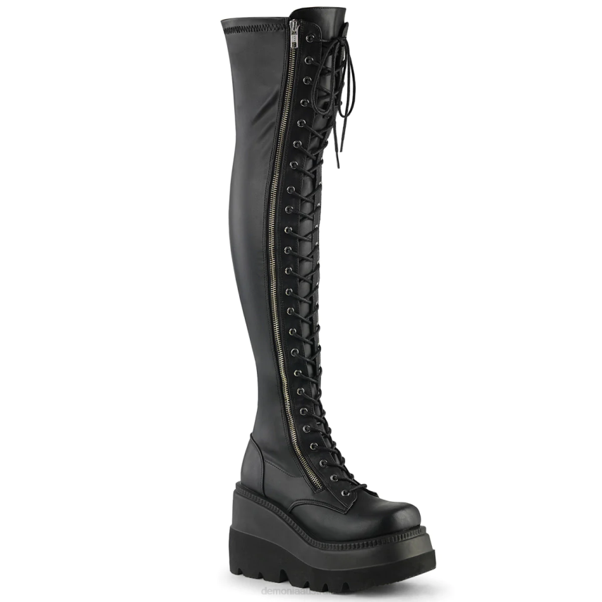 Black Str. Vegan Leather Demonia Shaker-374 R6NZ691