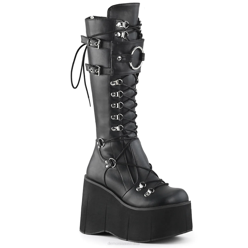 Black Vegan Leather Demonia Kera-200 R6NZ666