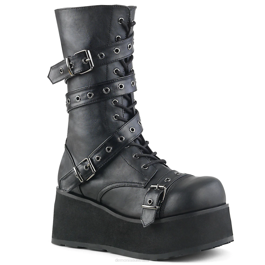 Black Vegan Leather Demonia Trashville-205 R6NZ788
