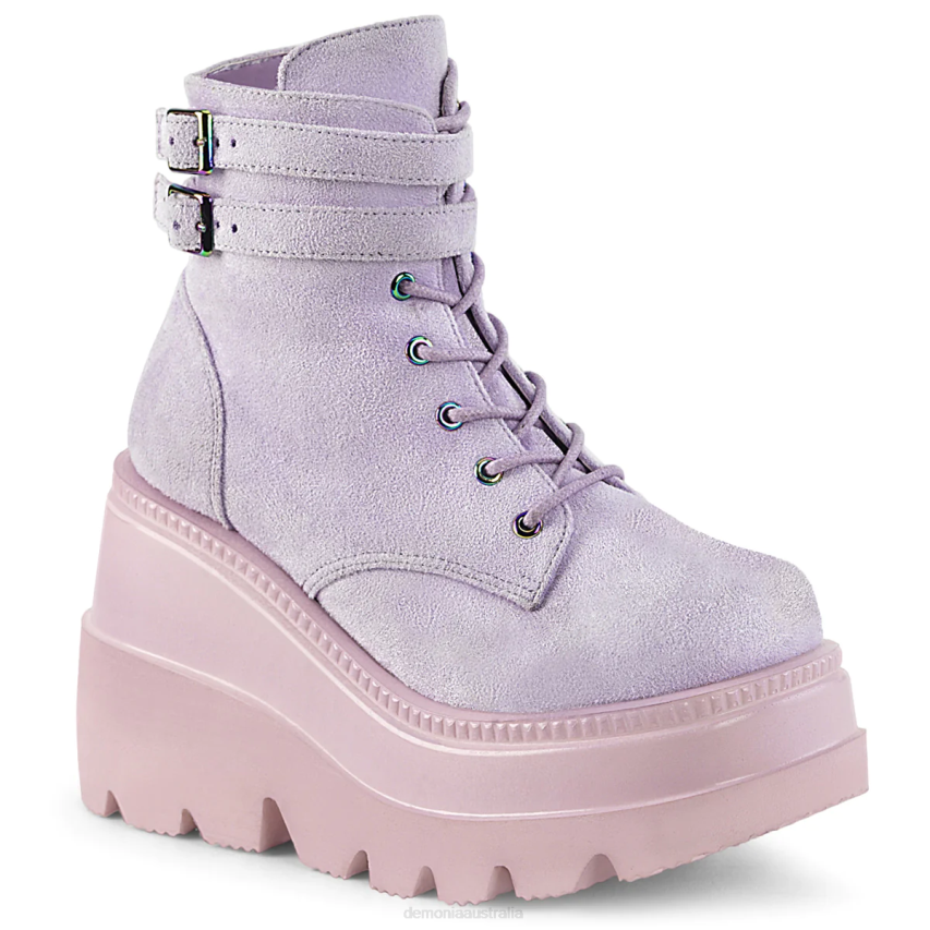 Lavender Vegan Suede Demonia Shaker-52 R6NZ702