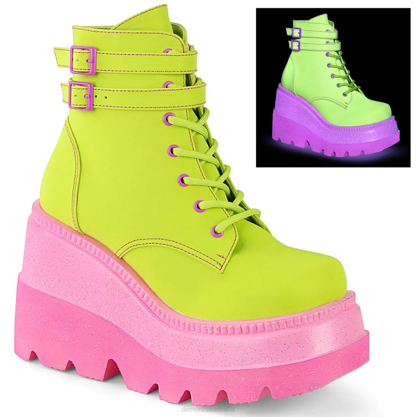 Lime Reflective Vegan Leather/Pink Demonia Shaker-52 R6NZ701