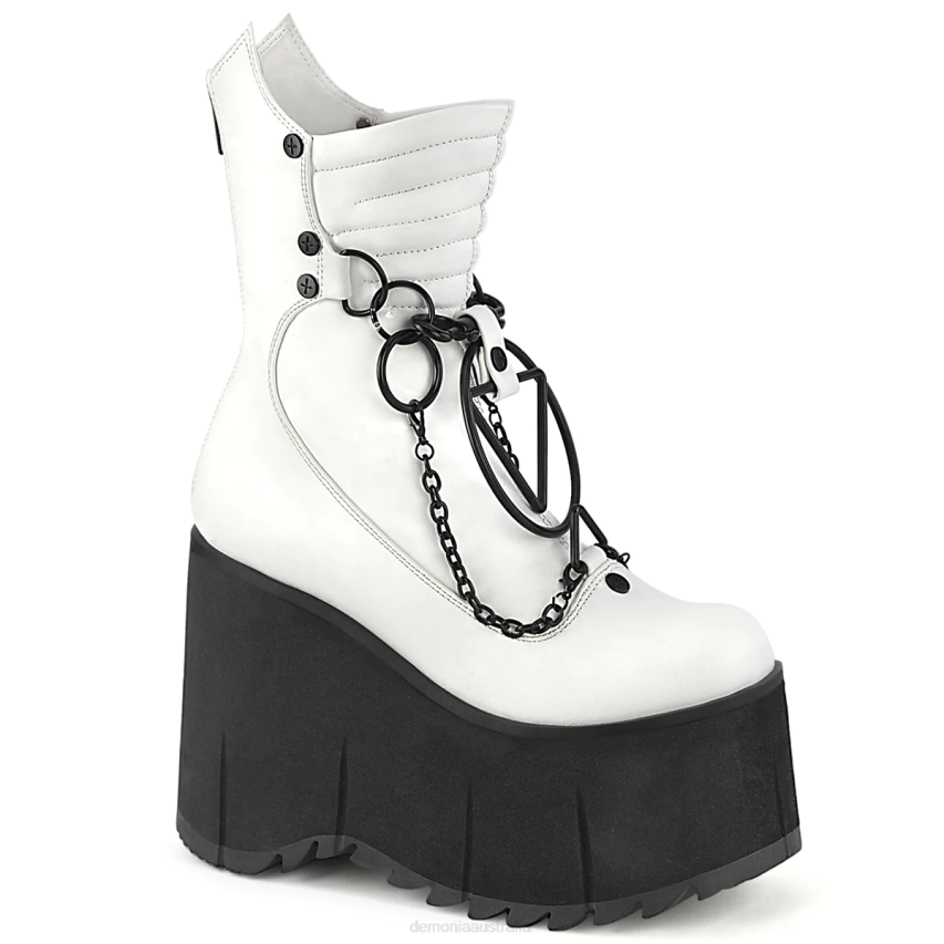 White Vegan Leather Demonia Kera-130 R6NZ665