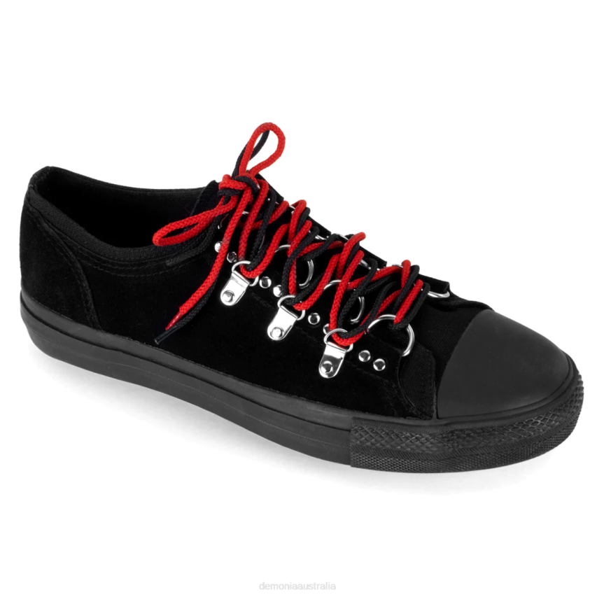 Black Canvas-Suede Demonia Deviant-05 R6NZ821