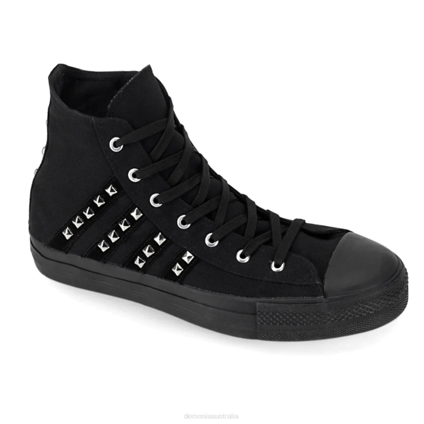 Black Canvas-Suede Demonia Deviant-103 R6NZ827
