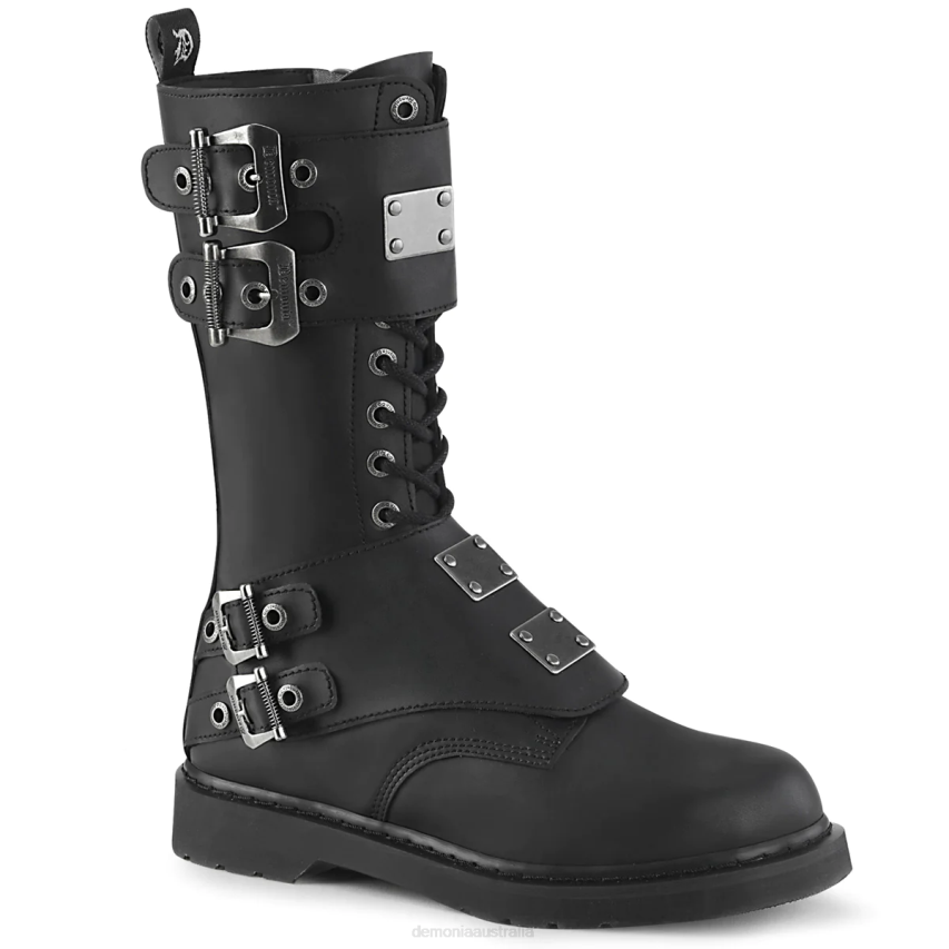 Black Vegan Leather Demonia Bolt-345 R6NZ804