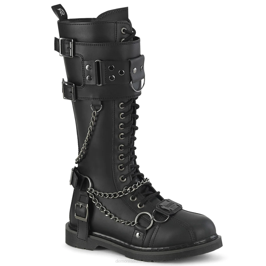 Black Vegan Leather Demonia Bolt-415 R6NZ807