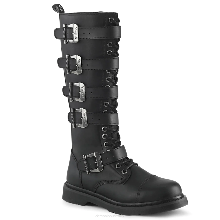 Black Vegan Leather Demonia Bolt-425 R6NZ808