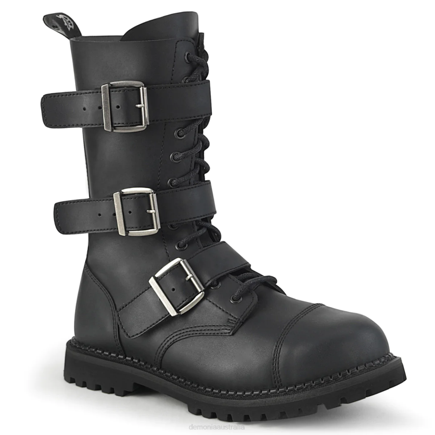 Black Vegan Leather Demonia Riot-12BK R6NZ856
