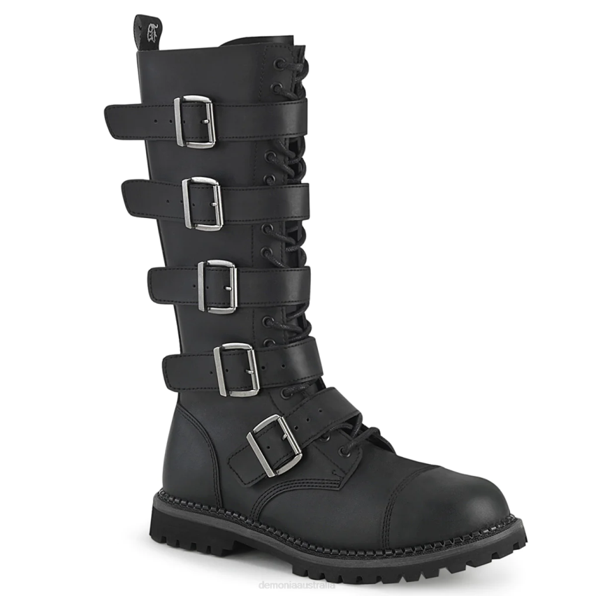 Black Vegan Leather Demonia Riot-18BK R6NZ859