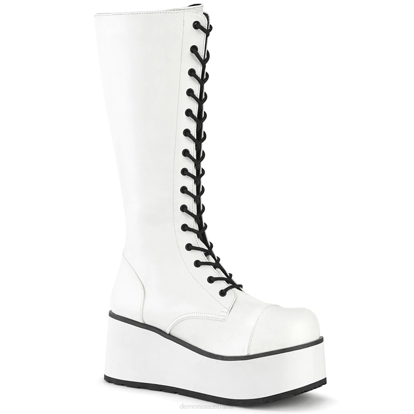 White Vegan Leather Demonia Trashville-502 R6NZ892