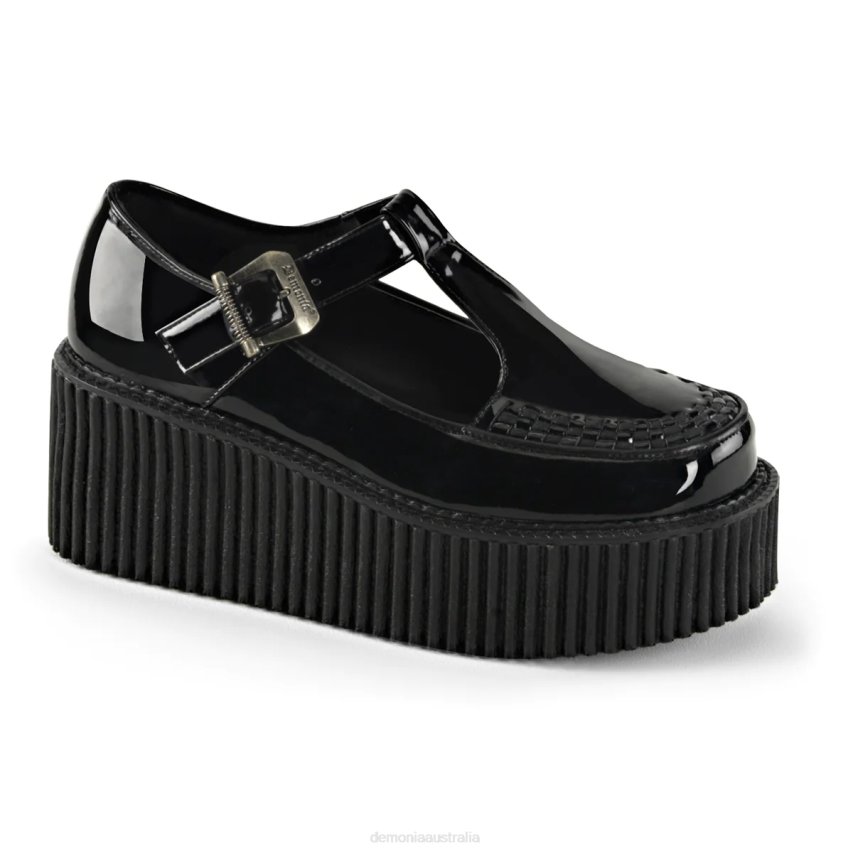 Black Patent Demonia Creeper-214 R6NZ373