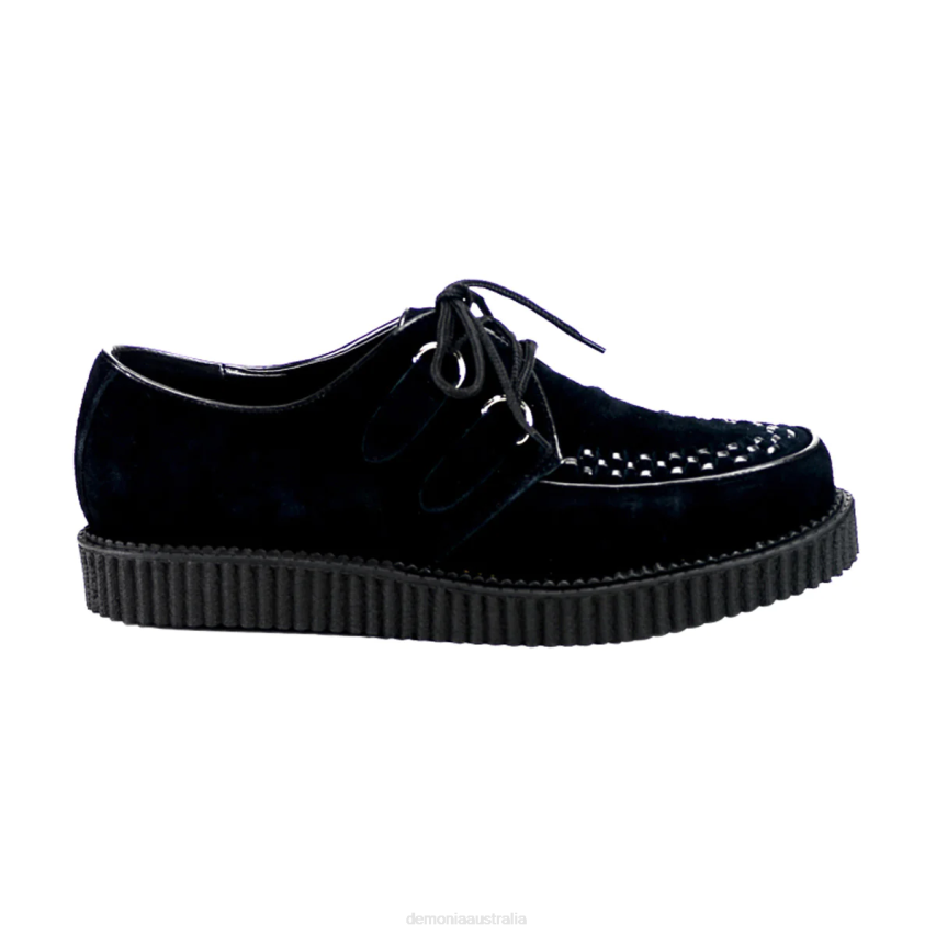 Black Suede Demonia Creeper-602S R6NZ385