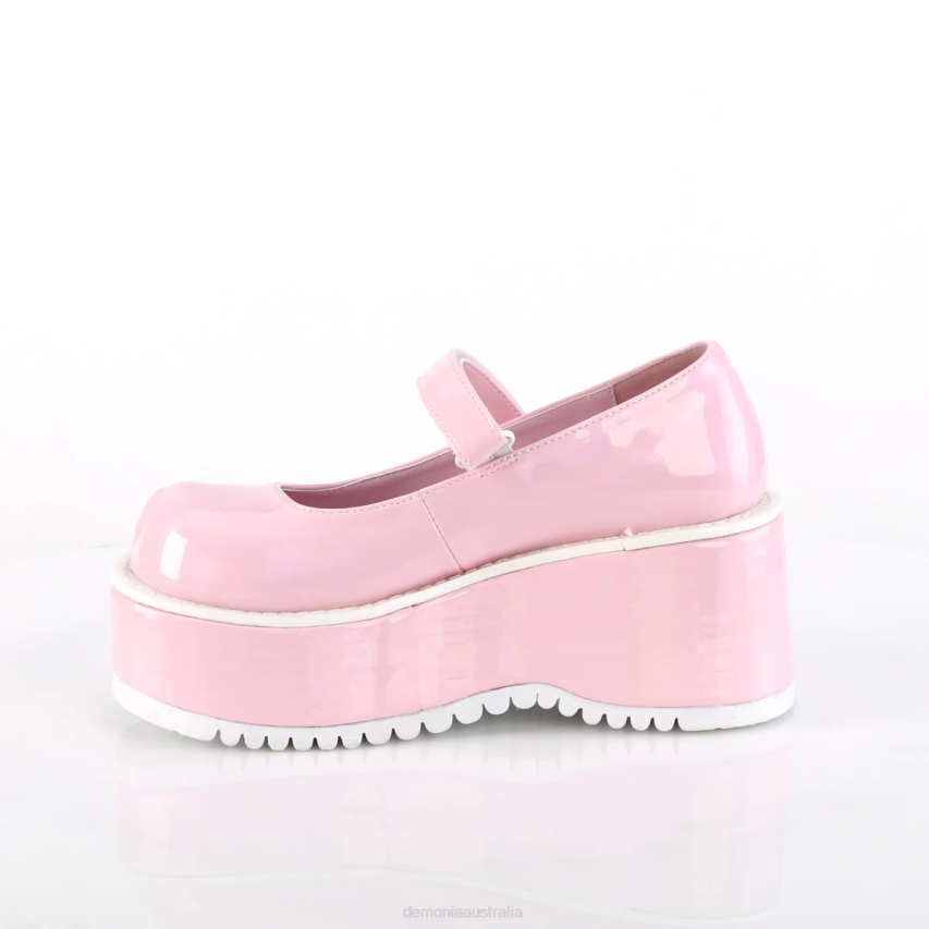 Baby Pink Holo Patent Demonia Dollie-01 R6NZ412