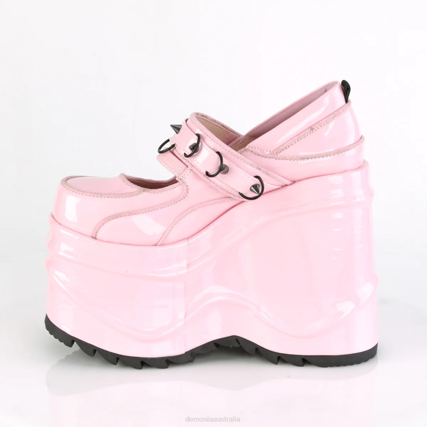 Baby Pink Hologram Patent Demonia Wave-48 R6NZ485