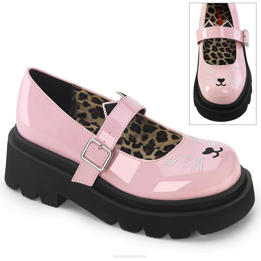 Baby Pink Patent Demonia Renegade-56 R6NZ440